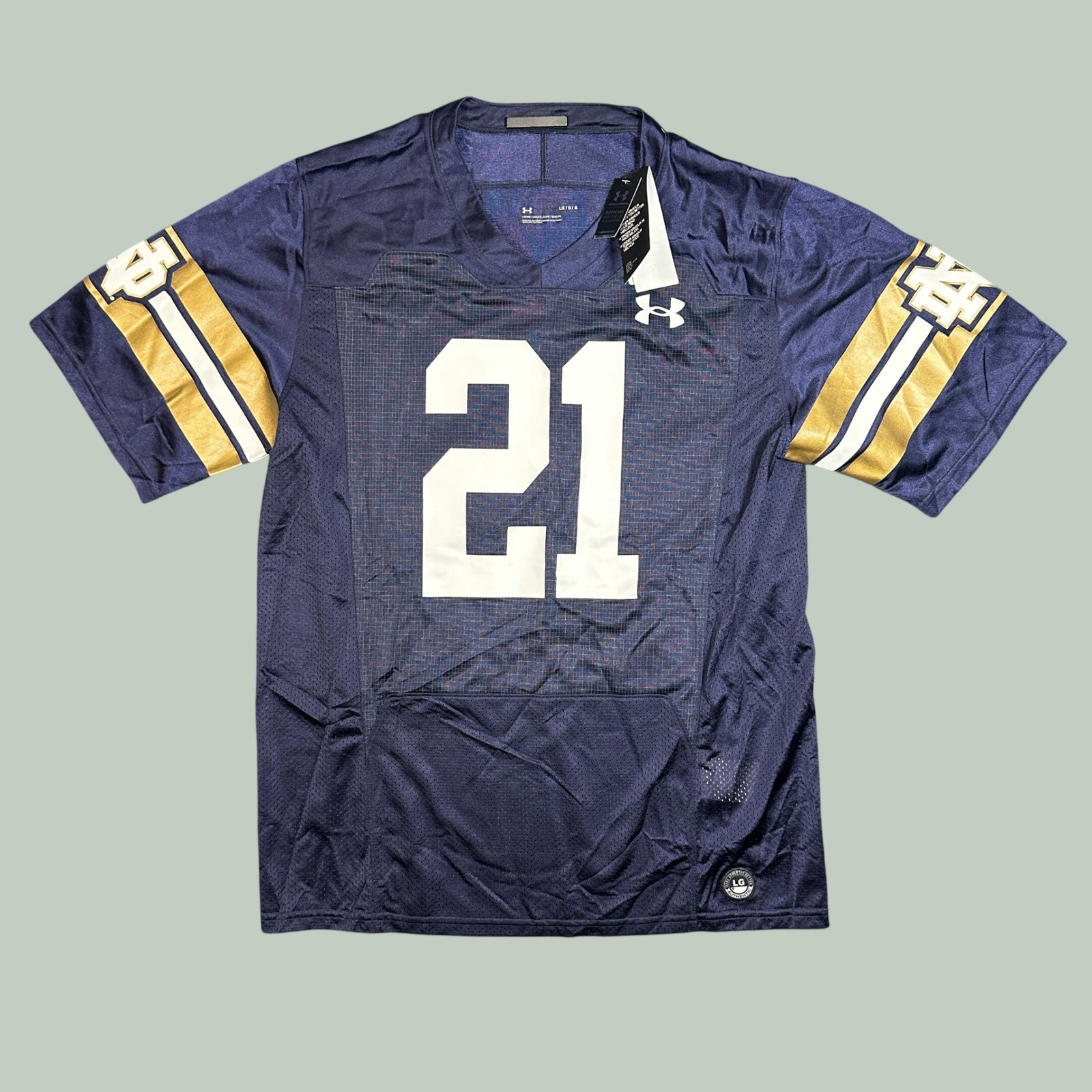 Nwt Under Armour Notre Dame Fighting Irish #21 Football Jersey Mens Size Large